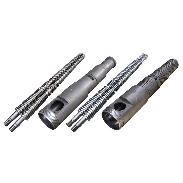 Conical twin screw barrel